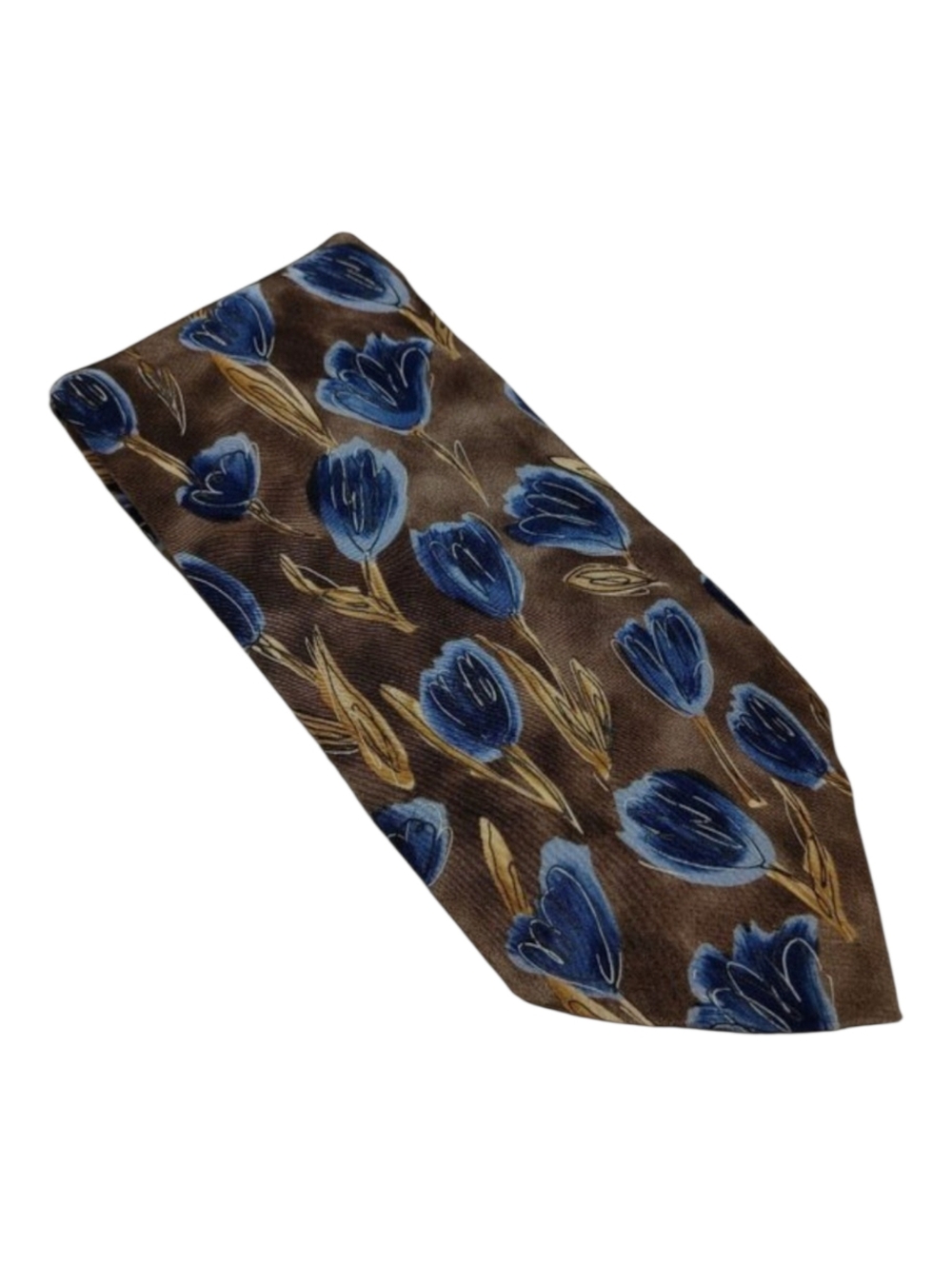 Southbrooke Men's Tie 100% Silk Gray Blue Watercolor Flowers